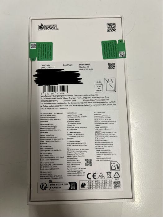 Oppo A5m 8GB | 256 GB (Novo, caixa selada)