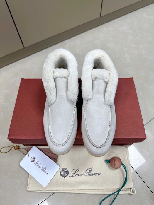 Женские зимние лоферы Loro Piana  Лоро Пиана лофери Лоро Піана с мехом
