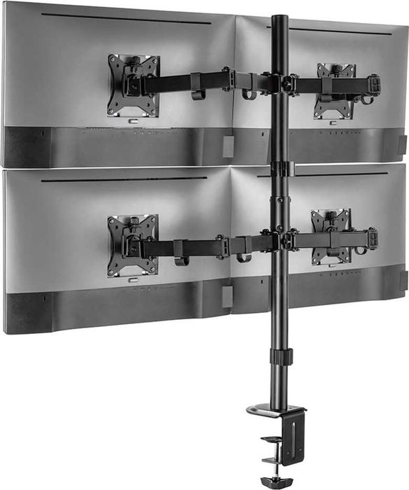 17"-32" Кронштейн для монітора Brateck LDT66-C048 Кріплення для моніторів Настільний кронштейн для чотирьох моніторів Настільне кріплення моніторів