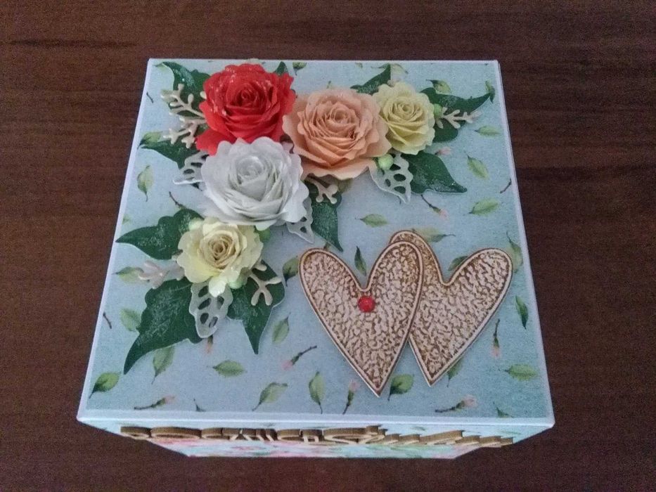 Kartka na jubileusz ślubu, exploding box, kartka eksplodująca