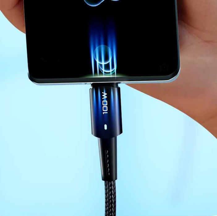 Kabel Szybkiego ładowania PD100W Typ C/Typ C 100cm LED kod 2123