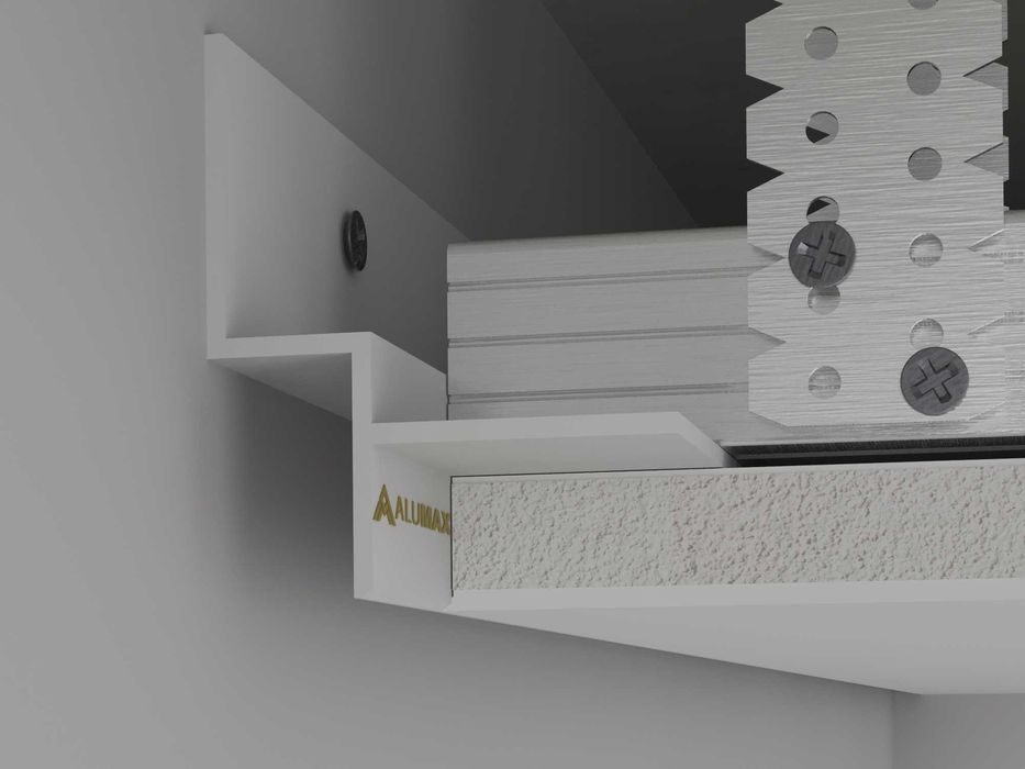 Прихований карниз, алюмінієві плінтуса, тіньовий шов