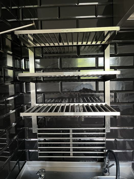 IKEA KUNGSFORS – regał ścienny / ociekacz do naczyń, stal nierdzewna 80×64,5×33 cm