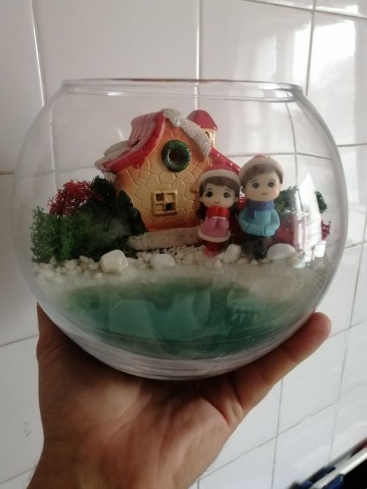 Декор аквариум диорама сувенир домик пара