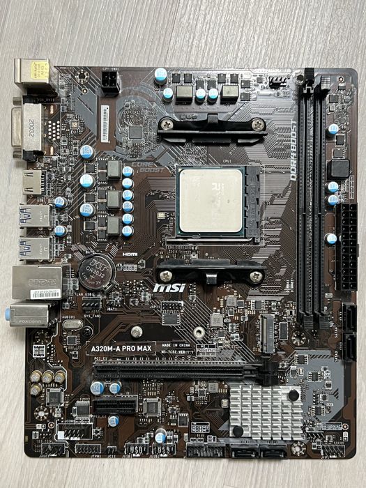 Материнська плата MSI A320M-A pro max і процесор Ryzen 3 1200