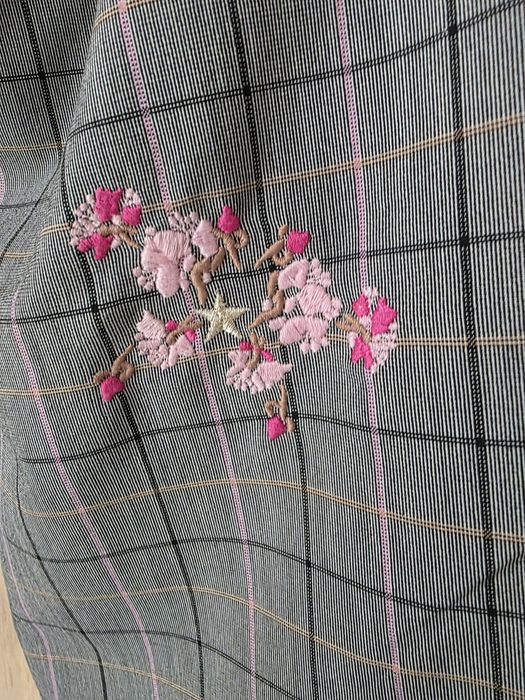 Marella - spodnie cygaretki - kratka, kwiatki i gwiazdki
