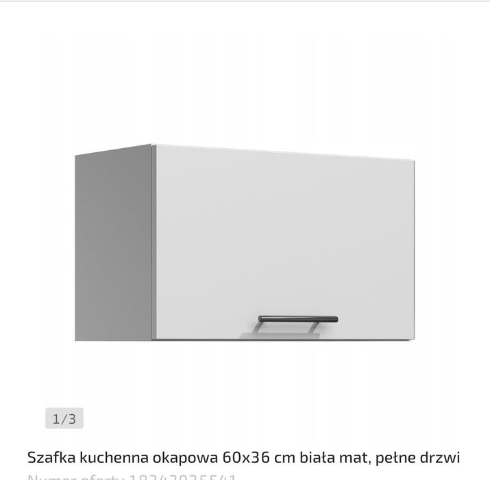 Biała szafka kuchenna okapowa 60x36 cm matowa biały mat