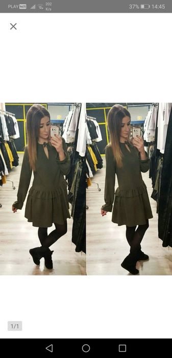 Sukienka khaki military 36 s