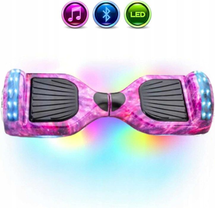 Deskorolka elektryczna hoverboard 6,5' cala deska bluetooth głośniki pink