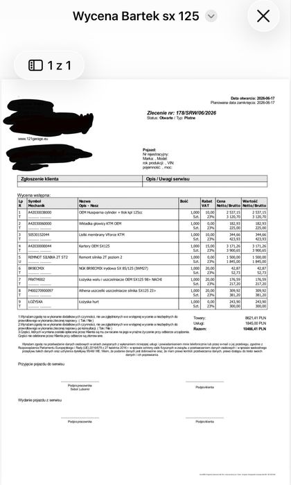 KTM SX 125 2023 Silnik 0 MTH