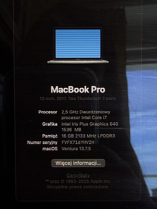 Macbookpro 13 cali