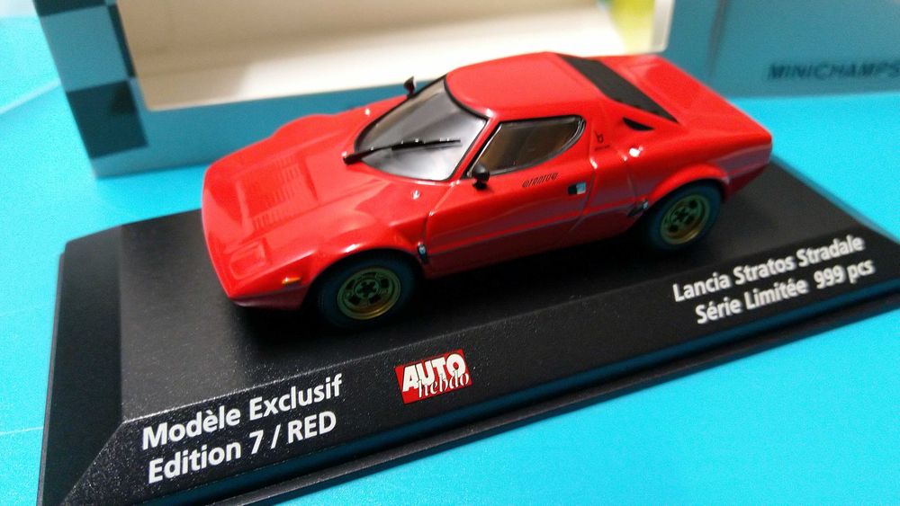 Lancia Stratos Stradale (1972/red) - Edição limitada Minichamps/AutoHebdo  escala 1/43