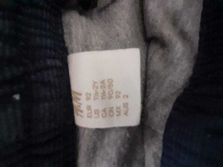 Elegancki zestaw dla chłopca, spodnie H&M, biała koszula, bluzka; r.92