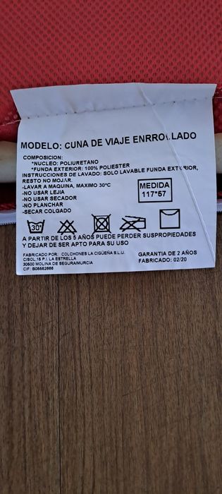 Colchão de criança para cama de viagem
