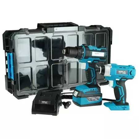 Zestaw narzędzi, DEDRA, wiertarko-wkrętarka, zszywacz, wyrzynarka