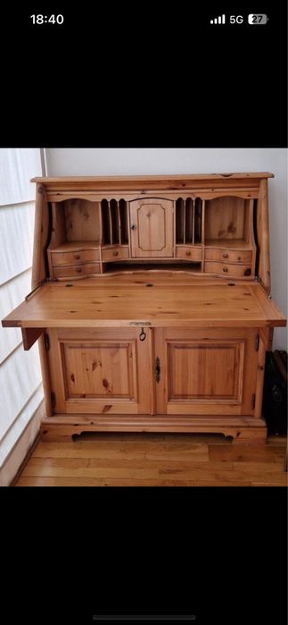 Kredens komoda lite drewno sosna sekretarzyk