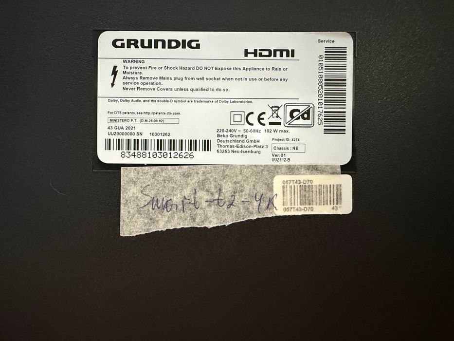 Телевізор Grundig 43 2021 – 43”, 4K UHD, Smart TV