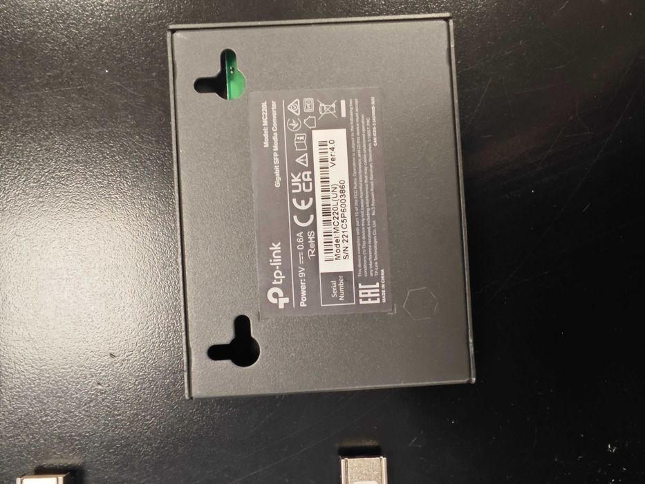 Conversor Média Fibra TP-Link MC220L + Módulo SFP TL-SM311LS 1G 20km + Fonte alimentação 5V – Usado