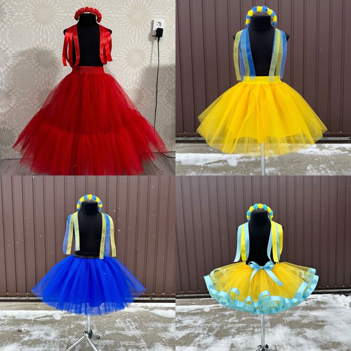 Пошив фатиновая юбка  красная зеленая, желтая, белая, черная,