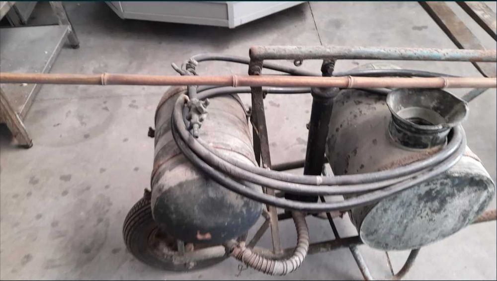 Pulverizador sulfatar cobre manual carro de mão vintage