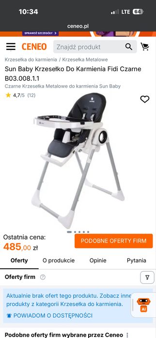 Sprzedam krzesło do karmienia