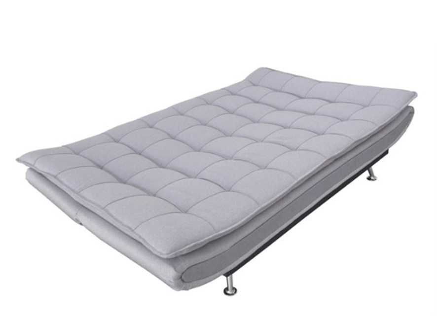 Sofá cama em tecido cor cinza