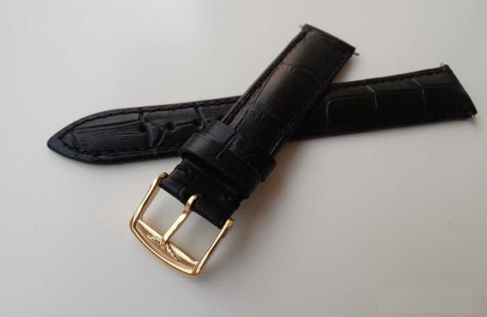 Pasek skórzany do zegarka Longines 18mm 20mm z klamra srebrna złota