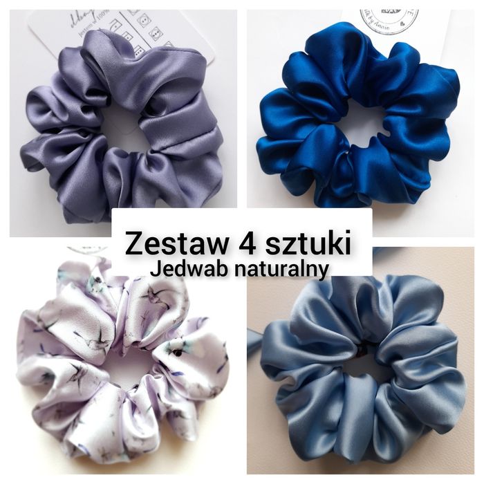 4 sztuki zestaw jedwabnych scrunchie gumek