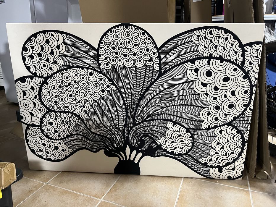 Tela com tecido da desinger Olga Ramnek para o Ikea 2008