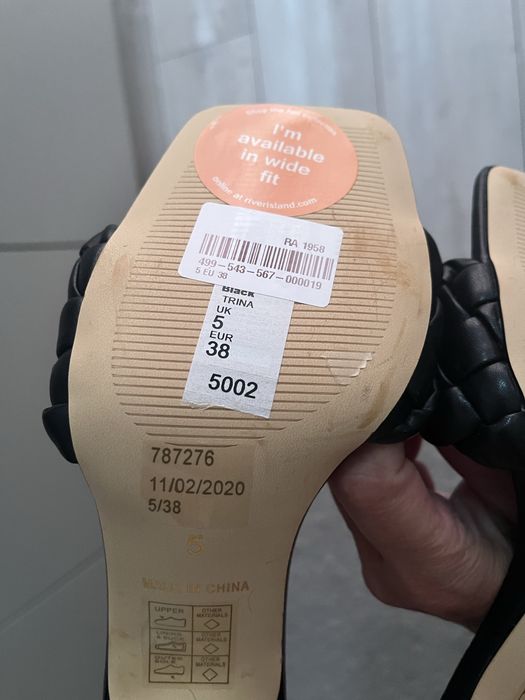 * Босоножки River Island на каблуке, чёрные, р. 38