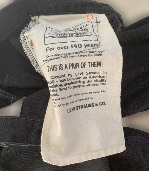 Calças de Ganga de Adulto, Unissexo, Levi Strauss, Preto, Novas