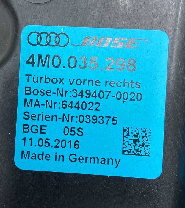 Динамик Динамики передние \ задние Audi Q7 4M \ Ауди Ку7 2015 - 2021