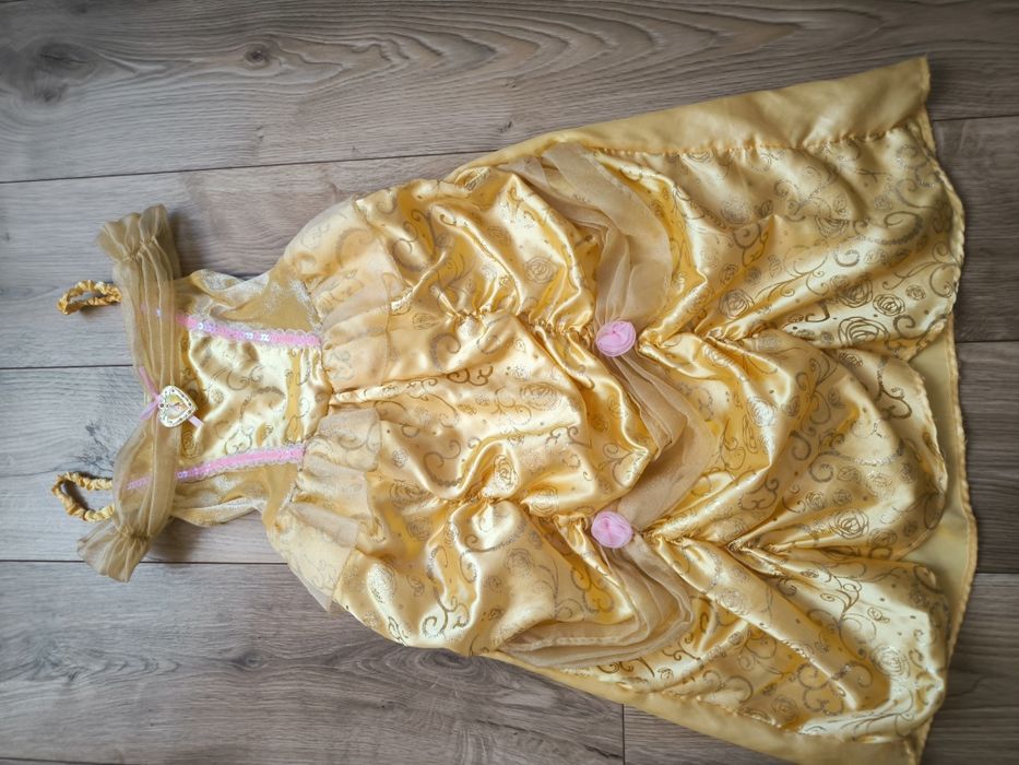 Strój Bella 5-6 lat Disney brokat