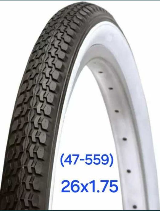 Pneus 16x1.75 pretos faixa branca 20x1.75/22x1.3/8 - 24x1.75/26x1.75