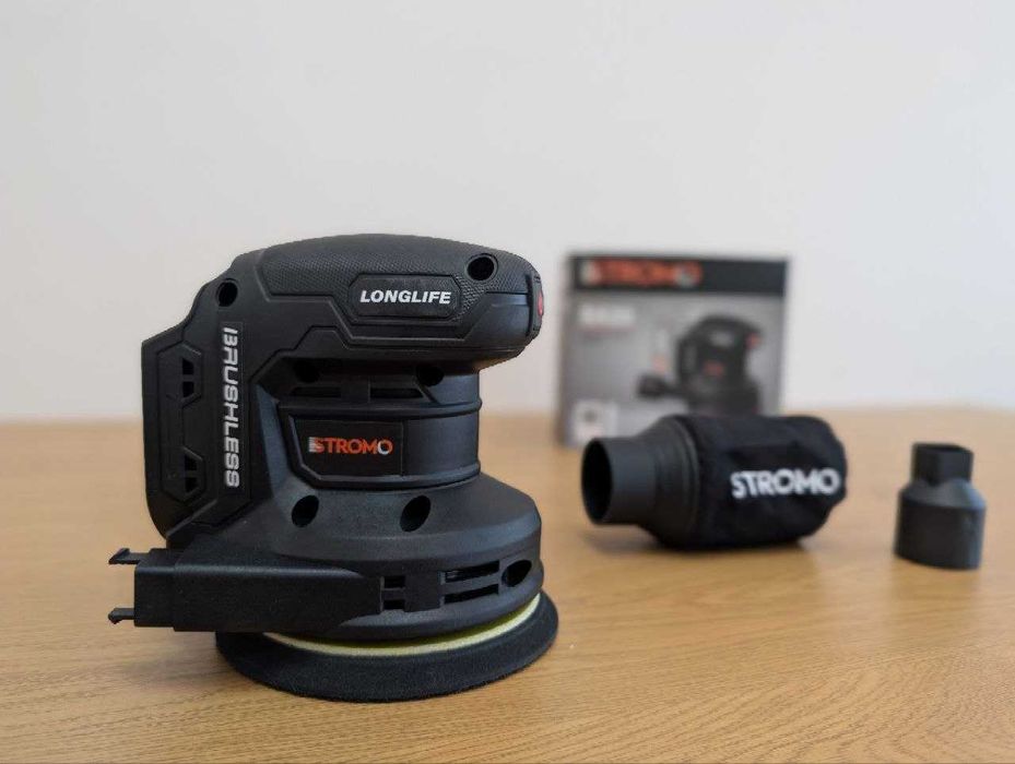 Ексцентрикова шліфмашина Stromo SX20 + Акумулятор 4 Ah + Зарядка | 125 мм, з регулюванням обертів