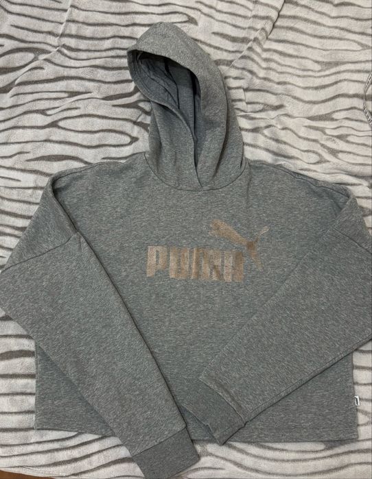 Укорочене сіре кроп худі puma xl (по факту м)