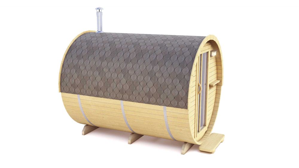 Sauna Tonne 3,0 m z zamkniętym  przedsionkiem