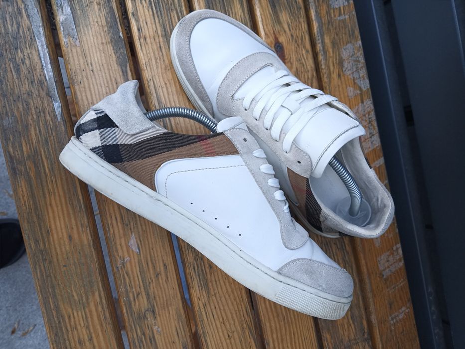 Burberry Leather, Suede and House Check Sneakers men's