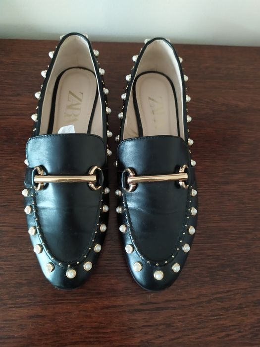 Zara czarrne mokasyny buty peły 36 nowe bez metki