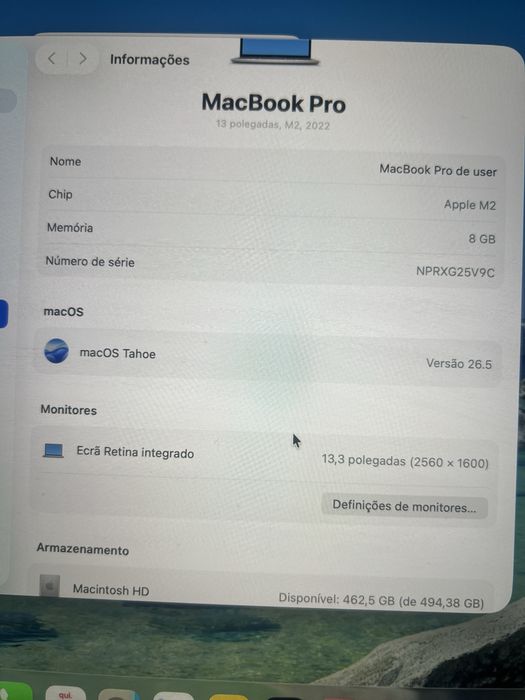 Macbook Pro M2 - 500 Gb SSD506121640519946242