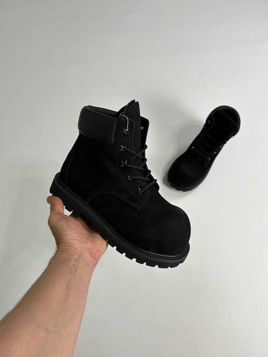 Black 8 boots black черевики чоботи чорні ботинки черные laces 41 43