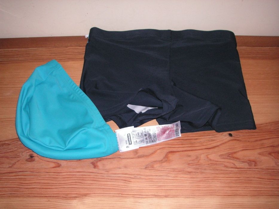 Conjunto Calção e Touca Natação Decathlon T/12 (Novo)