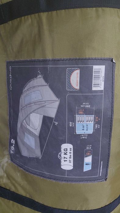 Tenda de campismo com 2 quartos grandes