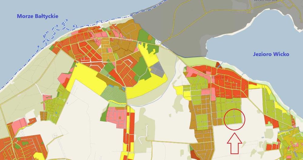 Działki nad morzem i dwoma jeziorami 135zł/m2