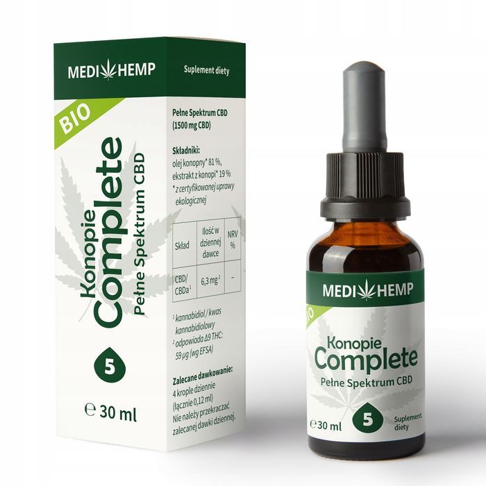 Medihemp 5 Complete Naturalny olejek CBD/CBDa 30 ml BIO Full Spectrum