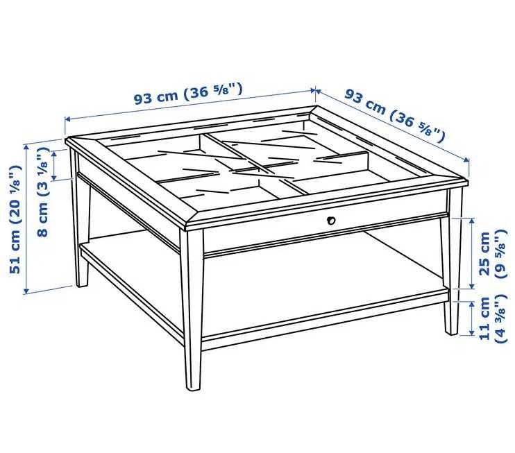 Mesa de Centro Liatrop IKEA 93x93x51 cm Branca Usada