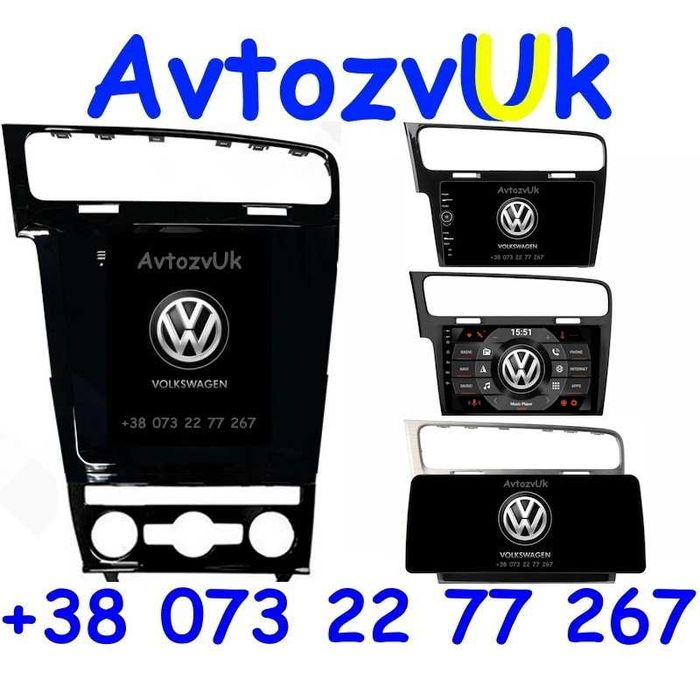 Магнитола GOLF 7 Volkswagen Гольф VW Tesla 2 дин TV CarPlay Android 15