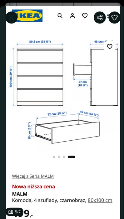 Białe komody IKEA Malm