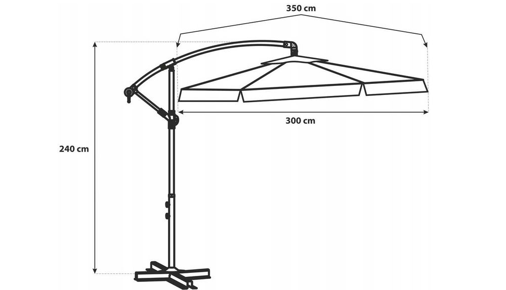DUŻY PARASOL Ogrodowy Turystyczny Wyciągnik 350 | Wyprzedaż -20%
