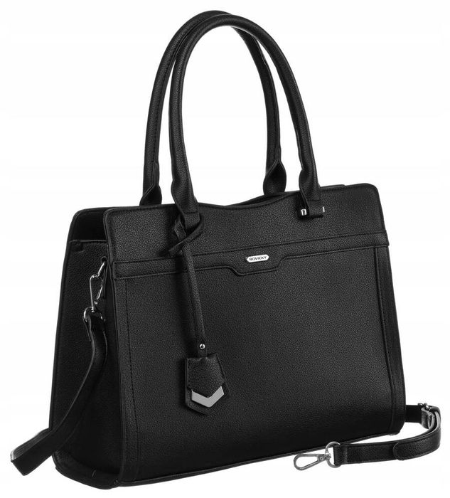 elegancka, pojemna shopperka damska ze skóry ekologicznej - rovicky